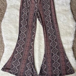 Polly & Esther Red and Black Patterned Pants